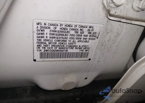 2008 Acura Mdx z USA, uszkodzony, nr VIN 2HNYD28218H502736